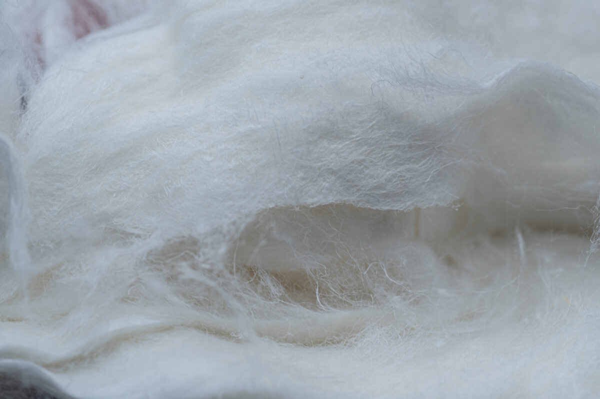 Raw natural fiber close-up